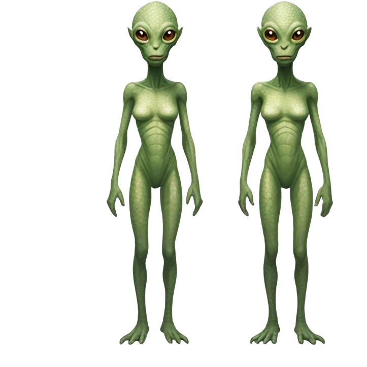 a reptilian alien woman full body emoji