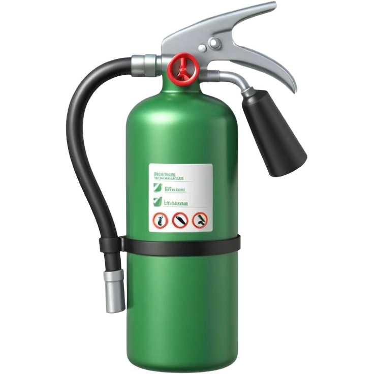 green fire extinguisher with foam coming out emoji