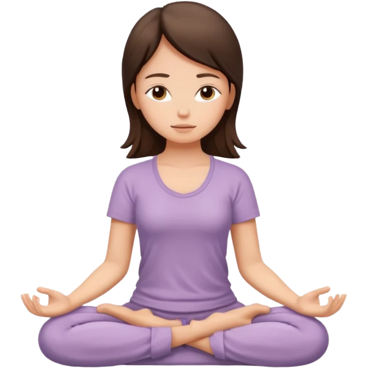 brunette girl meditating emoji