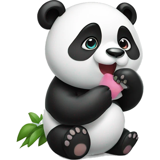 Panda blowing kiss emoji
