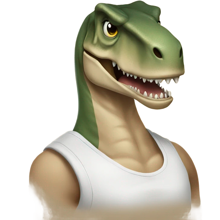 T. rex wearing wife beater emoji