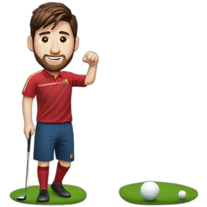 Messi playing golf emoji