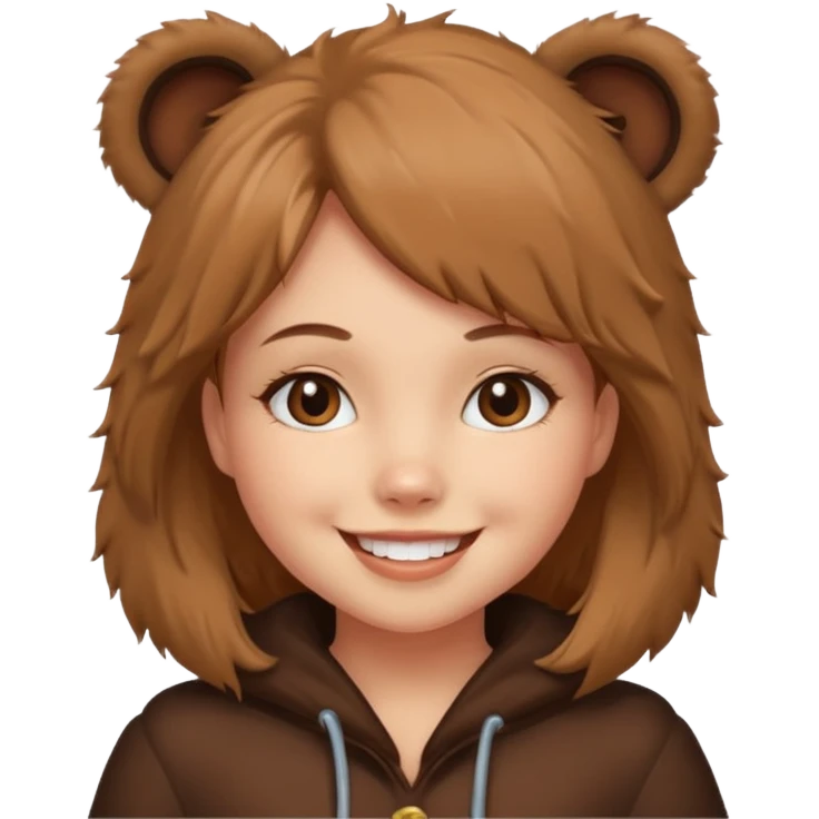girl wearing bear costume emoji