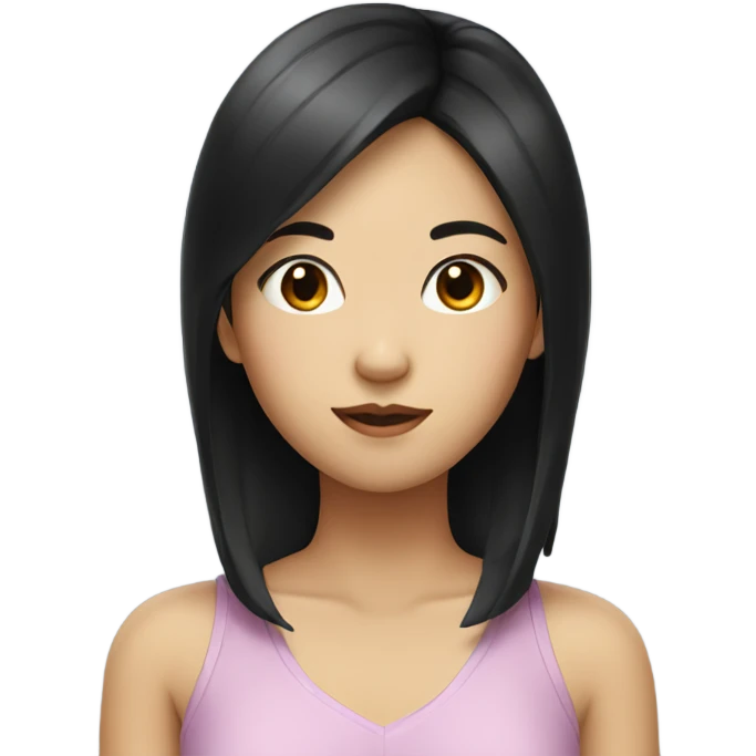 Asian girl with black hair emoji