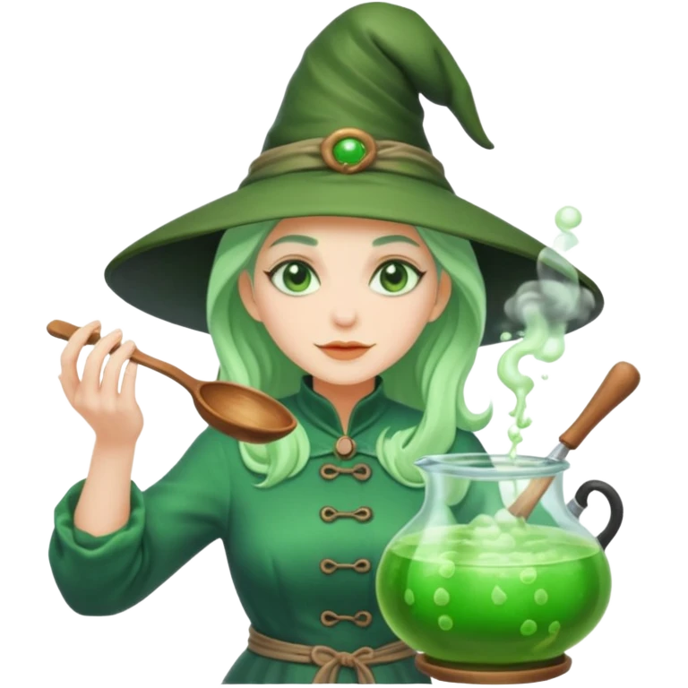 green witch cooking potion emoji