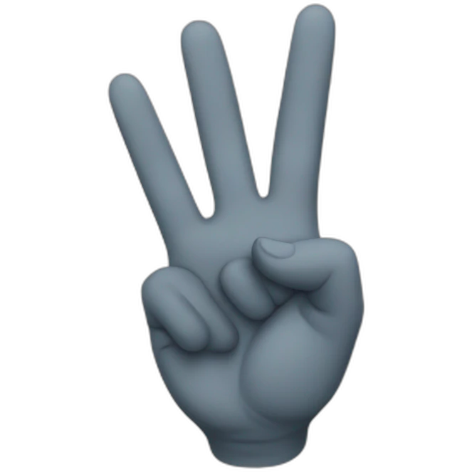 hand peace sign pointing downward emoji