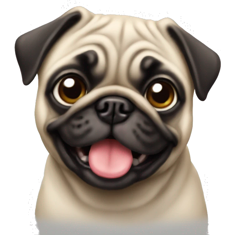 Cute pug emoji