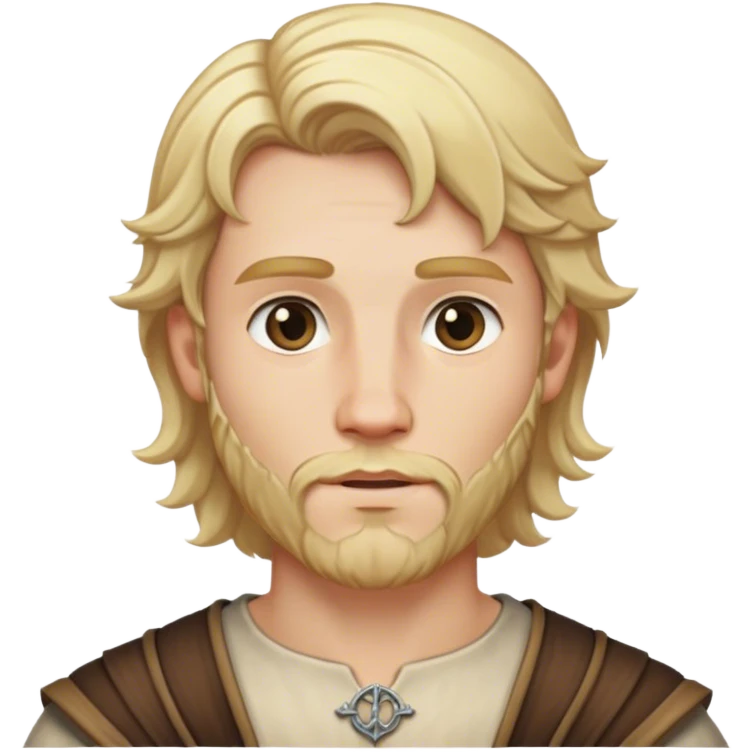 Medieval male light blonde short beard with natural waves emoji