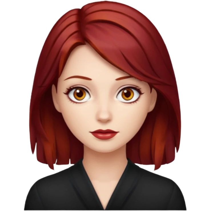 Westie with dark red hair and hazel eye woman emoji