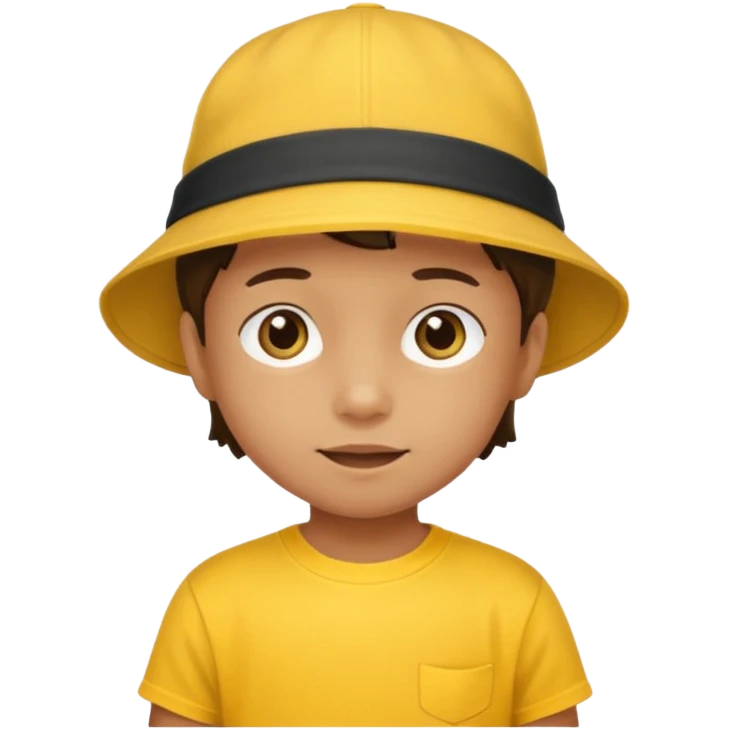 child with yellow t shirt and hat emoji
