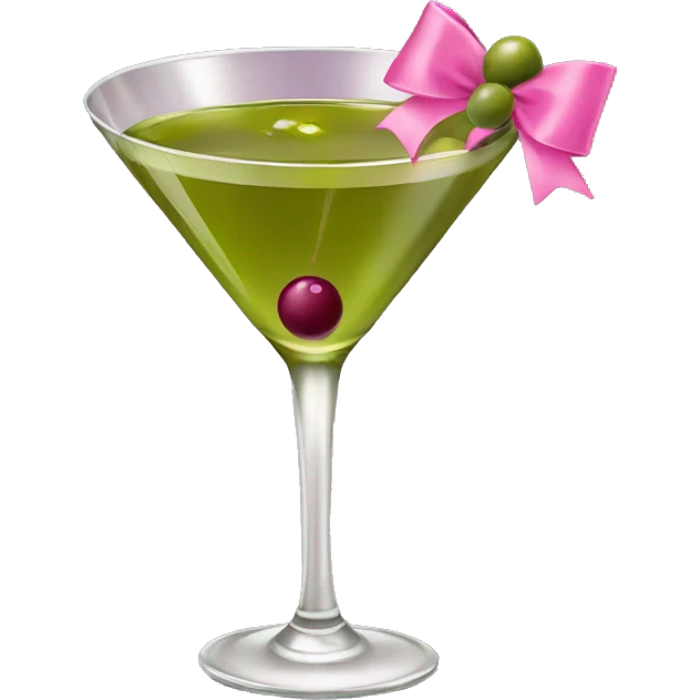 Olive martini with pink bow emoji