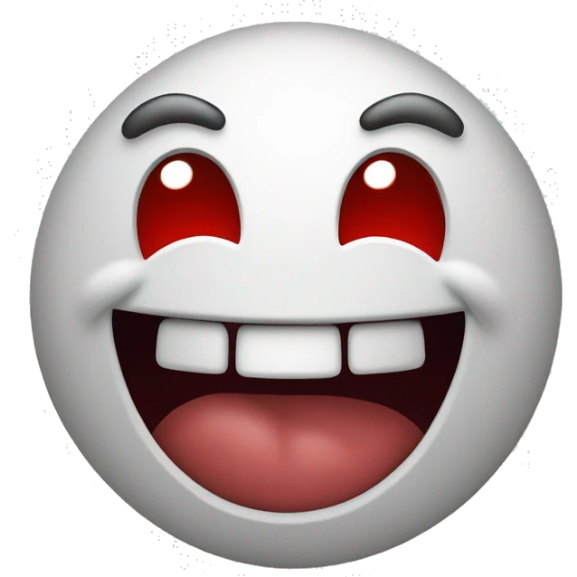 Emote of laughter with smoked red eyes emoji