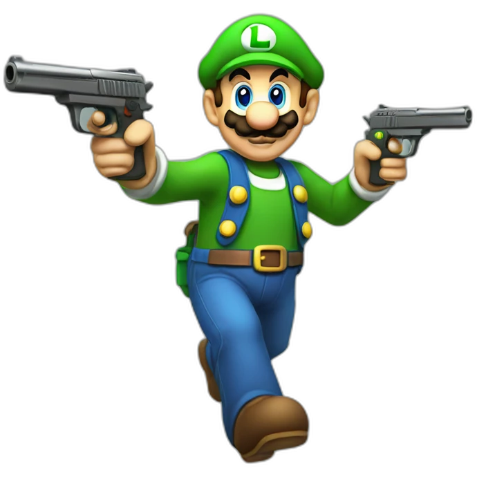 luigi-with-fake-pistol emoji