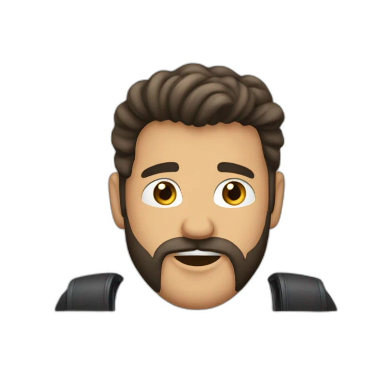 gordo barba sin bigote poco cabello emoji