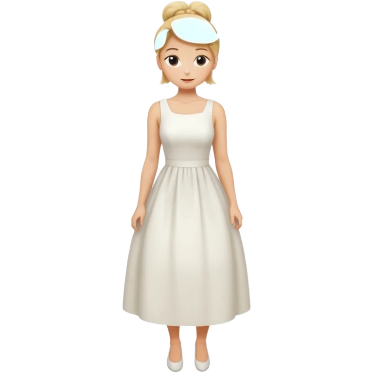  Dominatrix blonde hair in bun full body emoji