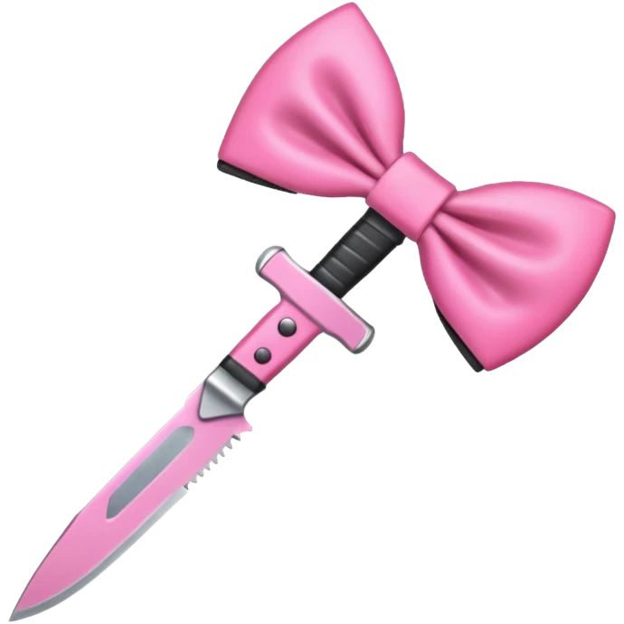 Pink bow knife emoji
