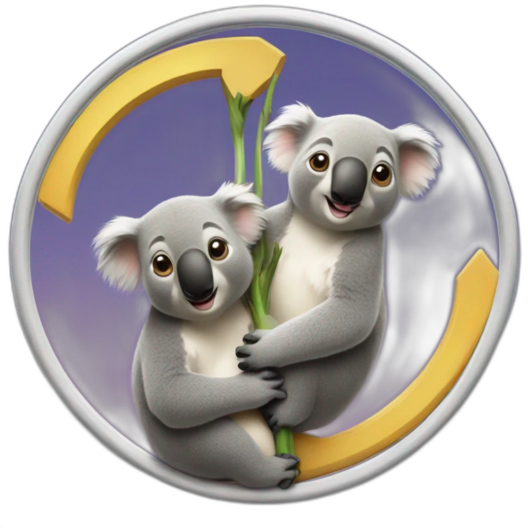 Two koalas inside an infinite sign  emoji