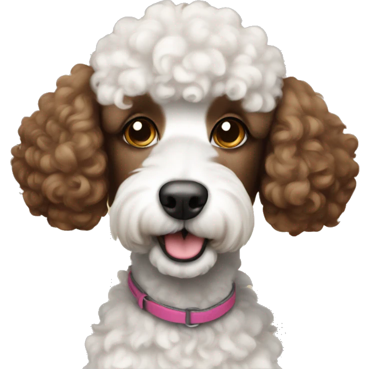 Brown and white poodle emoji