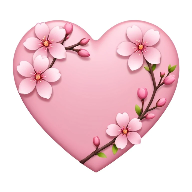 heart with sakura flowers emoji