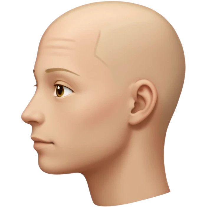 the profiile of a face with no hair, looking completely to the rifht emoji
