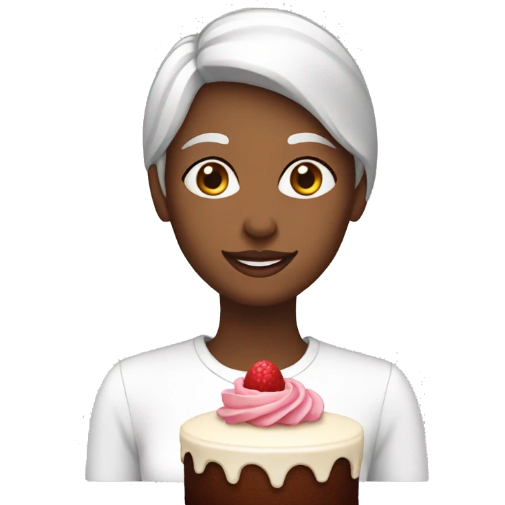 Women white with a cake  emoji