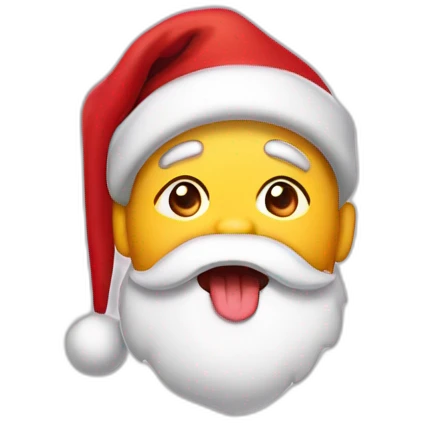 santa sticking out his tongue emoji