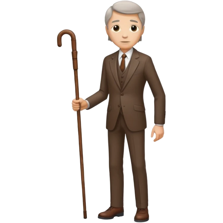 give me a suit only the clothes the old one brown color with a stick emoji