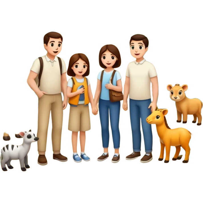a family looking at animals at the zoo emoji