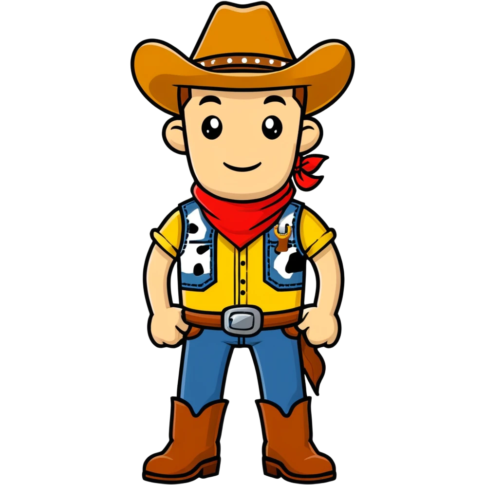 Woody from Toy Story cartoonish sticker emoji