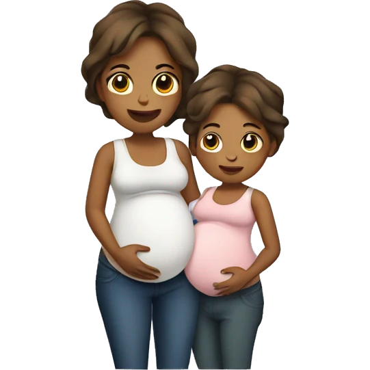 Pregnant mom with another baby  emoji