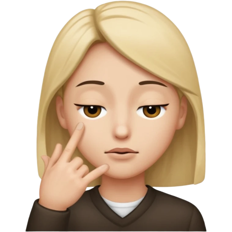 one eye close like giving a blink with hand pointed  emoji