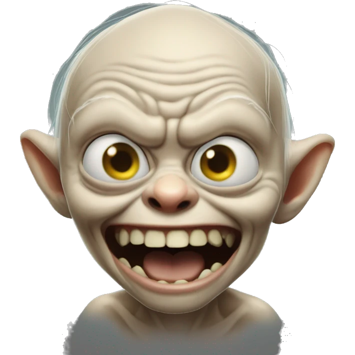 Angry laughing Gollum emoji