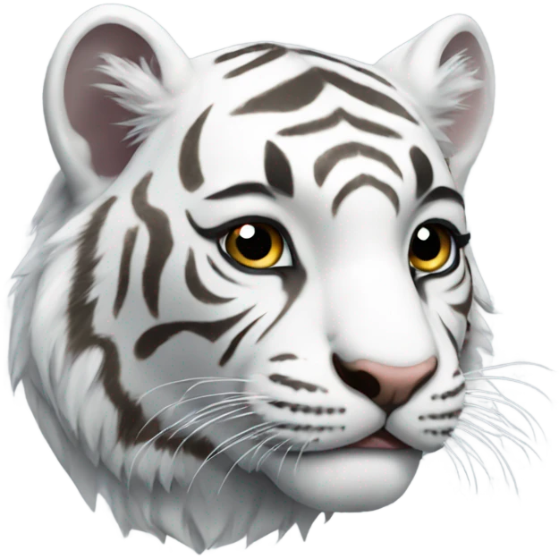 Cute white tiger emoji