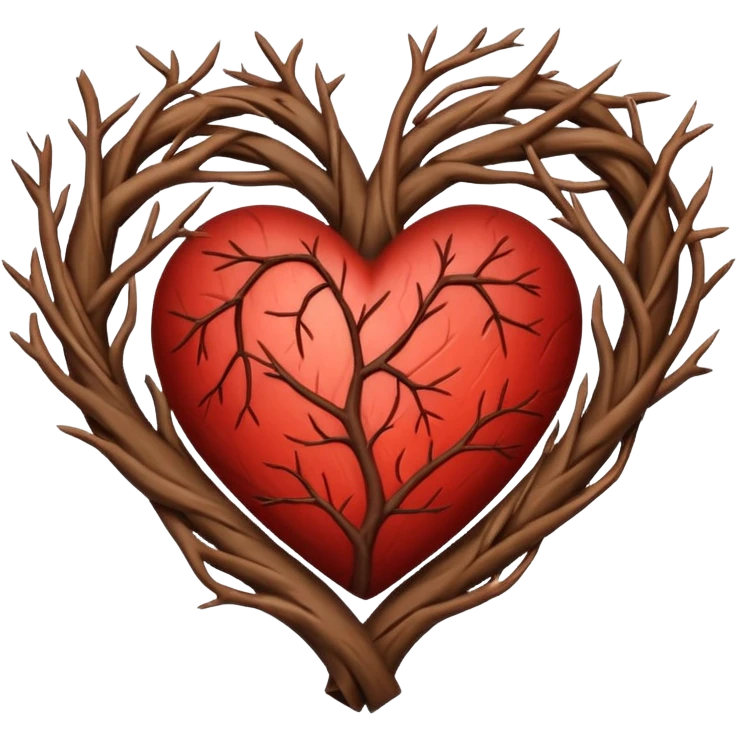Heart made of branches emoji