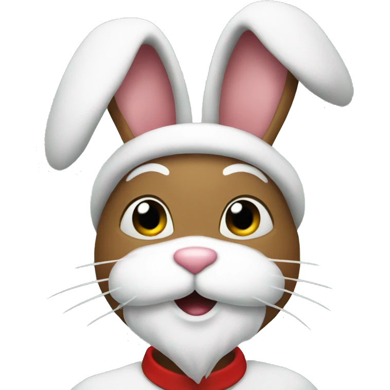 Bunny with Santa clause  emoji