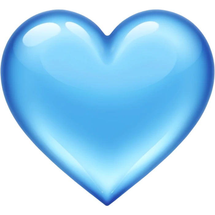 A blue heart made of clear, transparent water emoji
