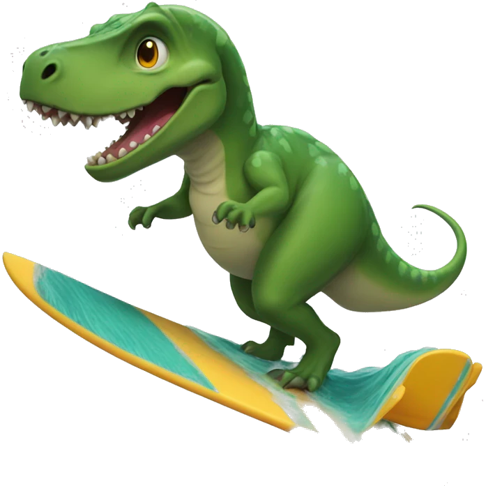 dino surfing emoji