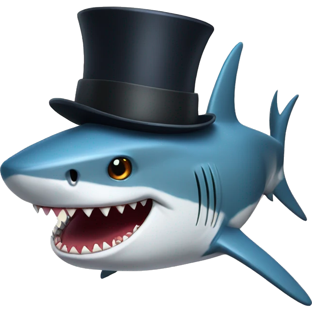 Shark with a top hat emoji