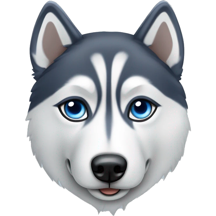husky siberiano con ojos de color azul y con mancha de 3 hojas en la frente emoji