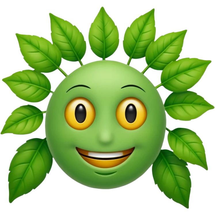 Smiley face with plant eyes emoji
