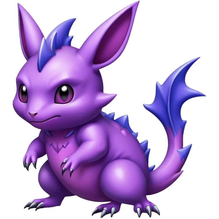 Cool Edgy Shiny Noibat-Nidorino-hybrid  full body emoji