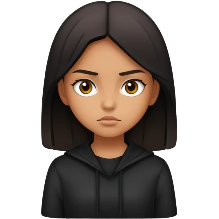 Mean girl wearing all back clothes  emoji
