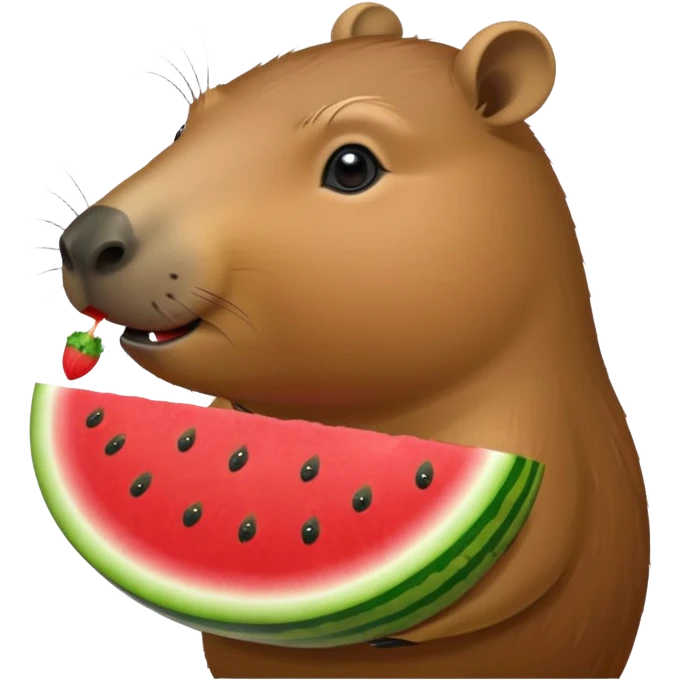 capybara eating a watermelon slice emoji