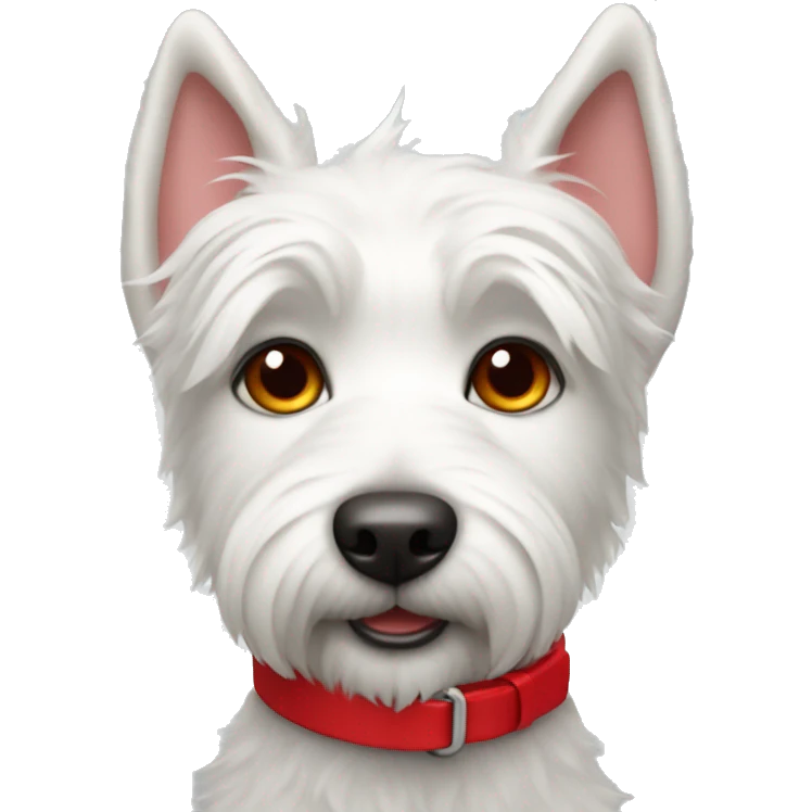 White terrier with a red collar emoji