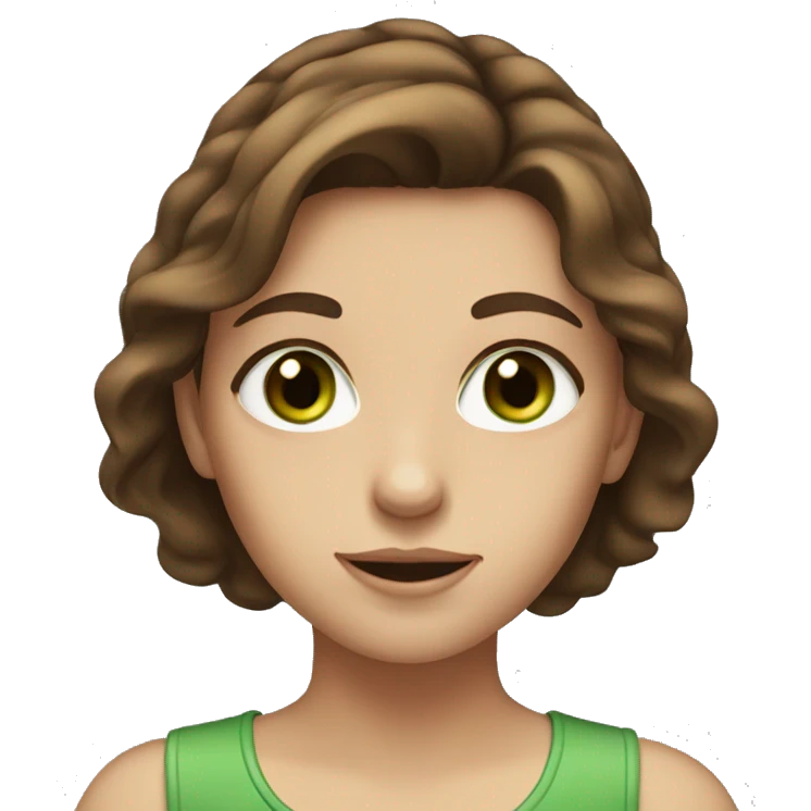 Girl with brown hair and green eyes emoji