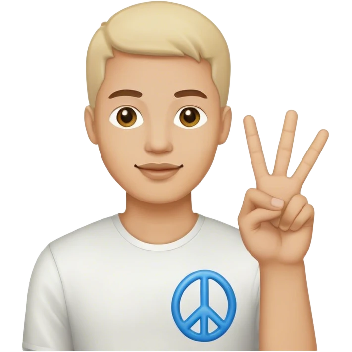 Guy holding peace sign emoji