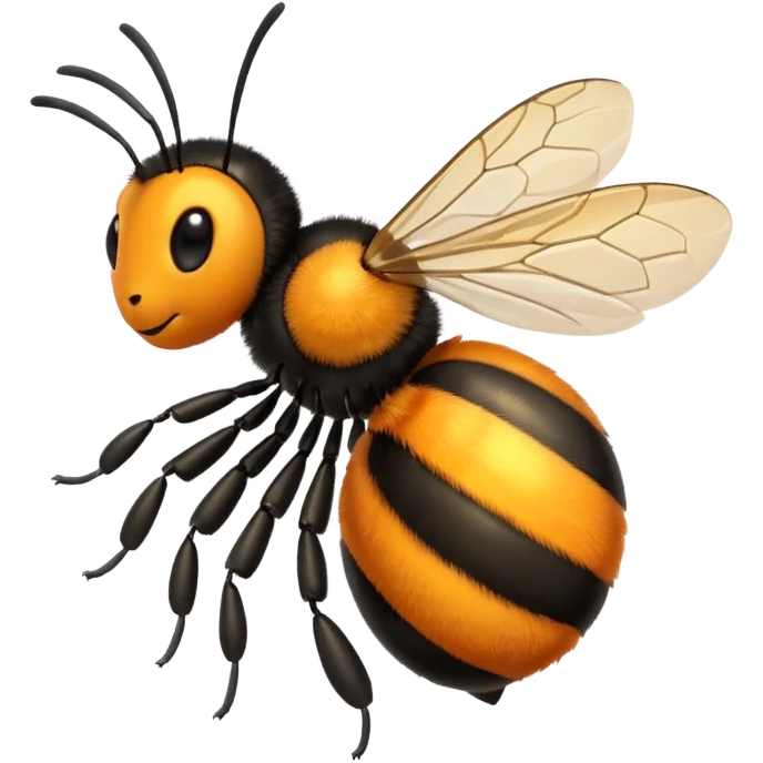 Lebah dadanya warna orange dan ekornya warna hitam  emoji