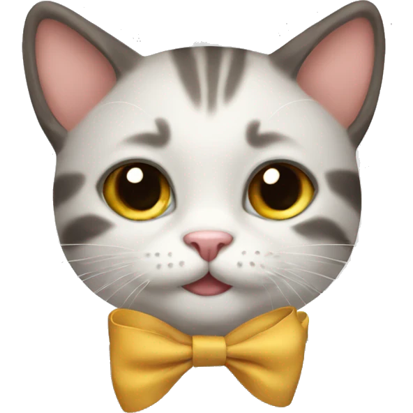 Cute cat with a bow emoji
