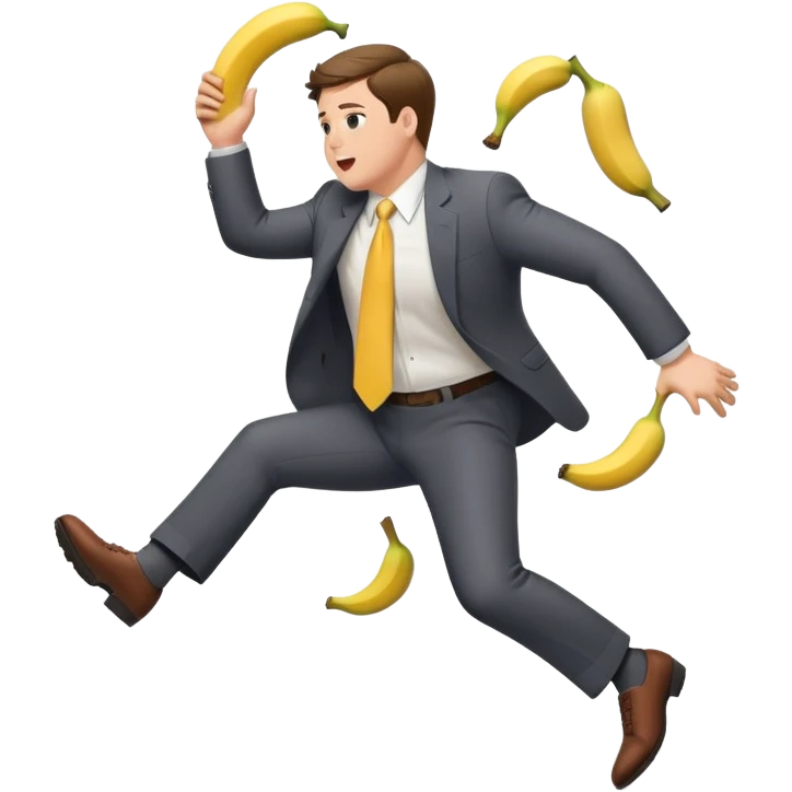 JD Vance stepping on a banana peel and falling backwards emoji