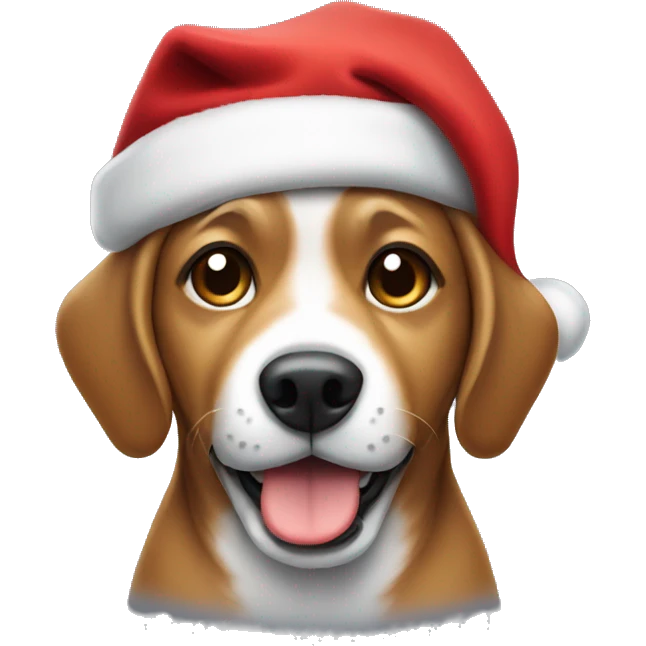 dog with Santa hat emoji